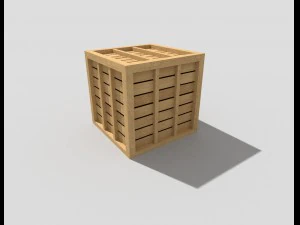 low poly wooden crate 3D Model