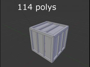 low poly wooden crate 3D Model