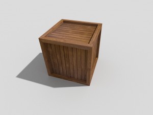 low poly wooden crate Modelo 3D