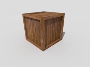 low poly wooden crate Modelo 3D