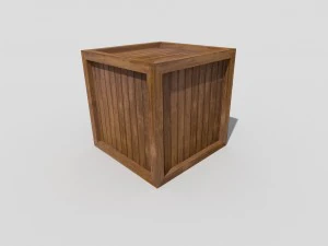 low poly wooden crate 3D Model