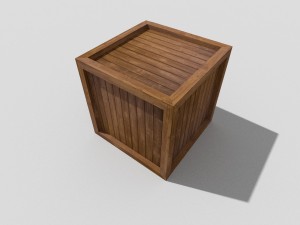 low poly wooden crate Modelo 3D