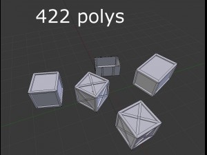 5 low poly wooden crates pack Model 3D
