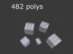 5 low poly wooden crates pack Model 3D