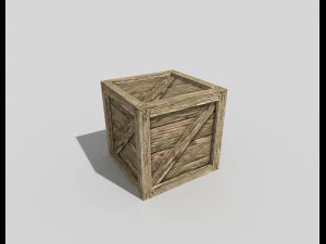 cassa di legno low poly Modello 3D