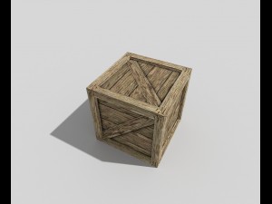 low poly wooden crate Modelo 3D