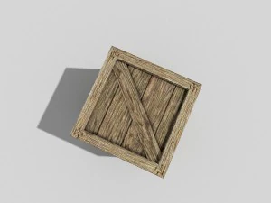 low poly wooden crate 3D Model