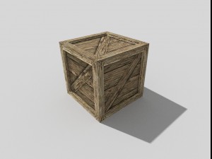 low poly wooden crate Modelo 3D