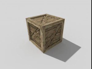 low poly wooden crate 3D Model