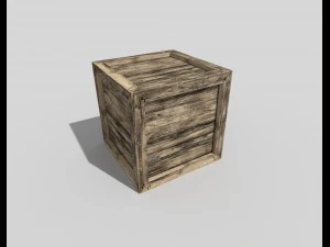 caixa de madeira baixa poli Modelo 3D