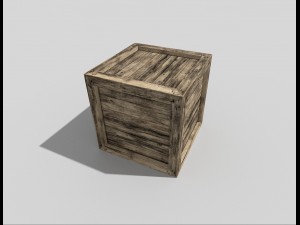 low poly wooden crate 3D 모델