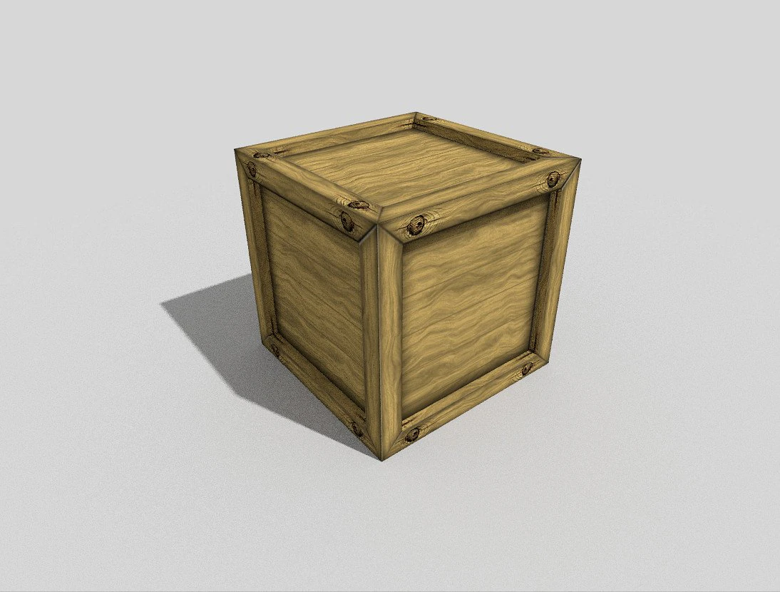 caixa de madeira baixa poli Modelo 3D .c4d .max .obj .3ds .fbx .stl .blend 