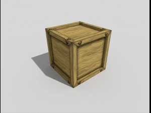 लो पॉली लकड़ी का टोकरा 3D मॉडल