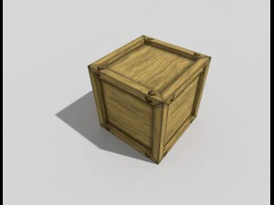 caixa de madeira baixa poli Modelo 3D