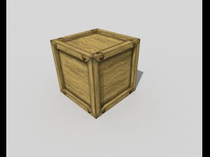 caixa de madeira baixa poli Modelo 3D