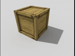 caixa de madeira baixa poli Modelo 3D