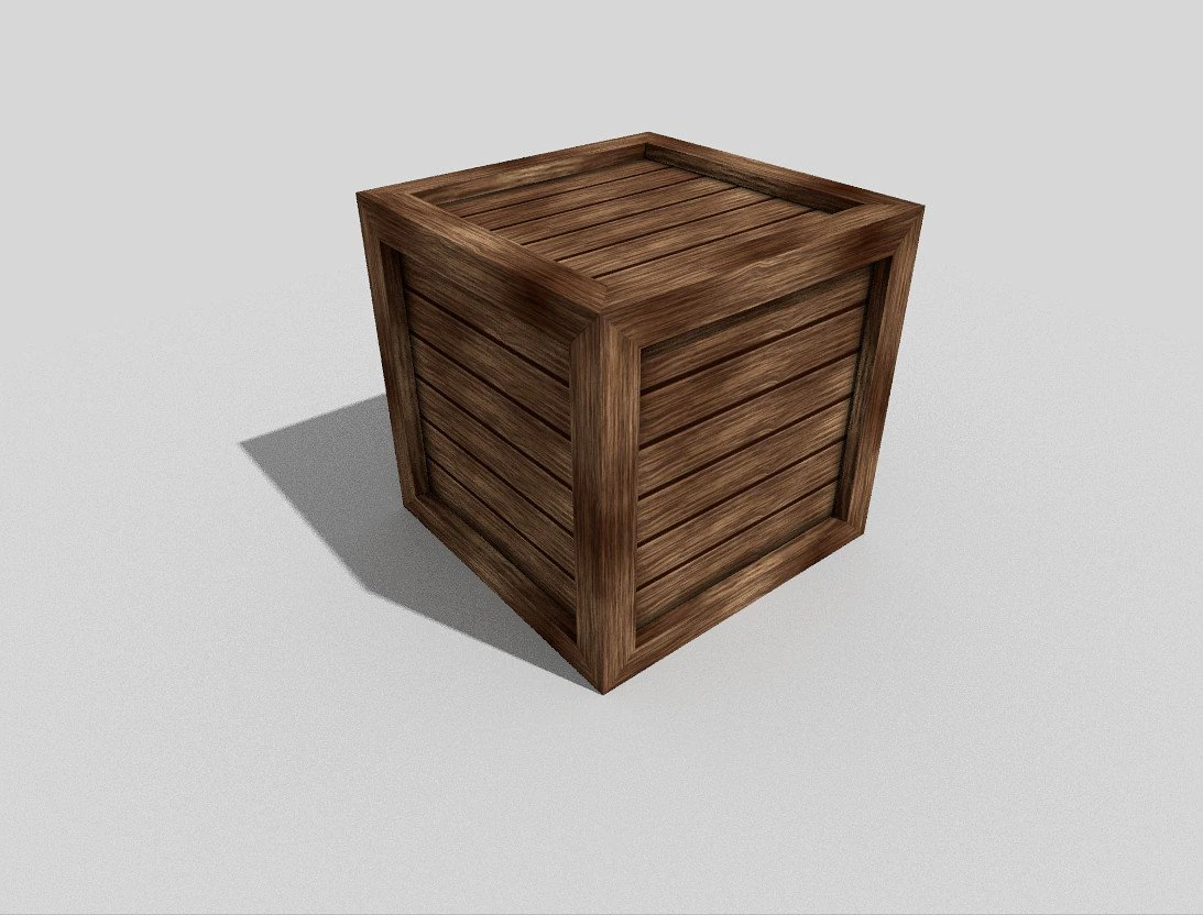 low poly wooden crate 3D Model .c4d .max .obj .3ds .fbx .stl .blend