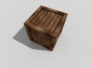 low poly wooden crate 3D Model