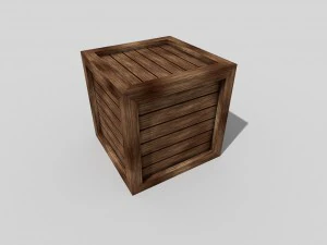 low poly wooden crate 3D Model