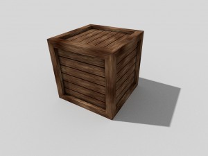 low poly wooden crate Modelo 3D