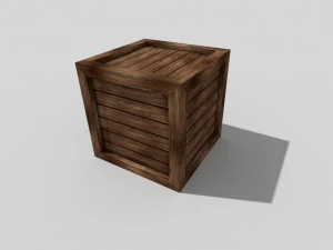 low poly wooden crate 3D Model