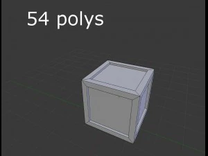 low poly wooden crate 3D Model