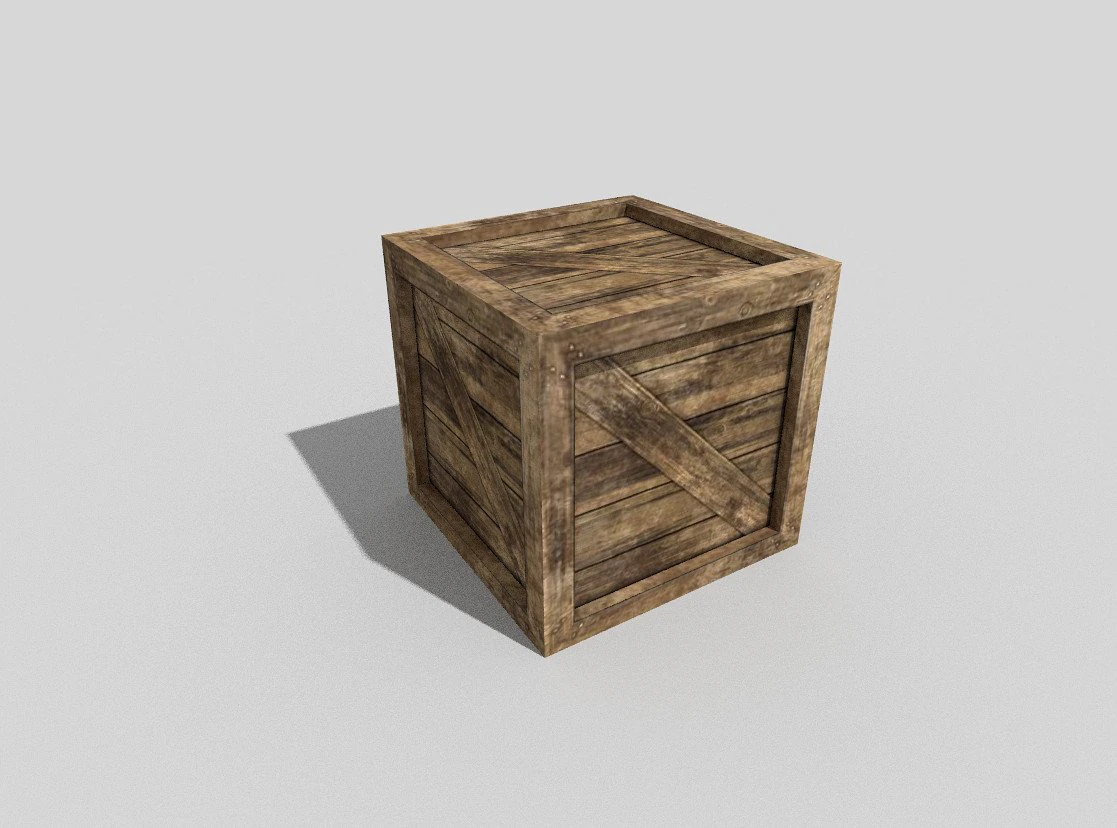 low poly wooden crate 3D Model .c4d .max .obj .3ds .fbx .stl .blend 