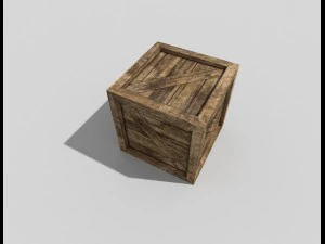 low poly wooden crate 3D Model