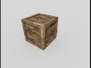 low poly wooden crate Model 3D