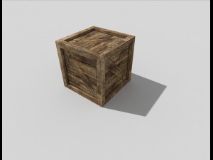 low poly wooden crate Model 3D