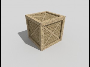 low poly wooden crate 3D Model