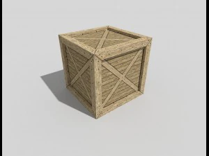 लो पॉली लकड़ी का टोकरा 3D मॉडल