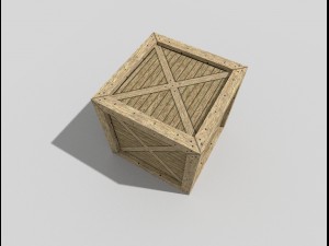 low poly wooden crate 3D Model