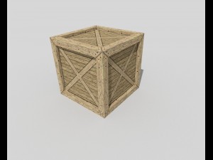 low poly wooden crate 3D Model