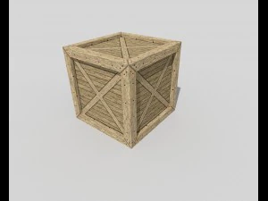 low poly wooden crate 3D Model