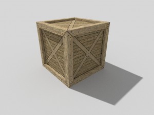 low poly wooden crate 3D Model