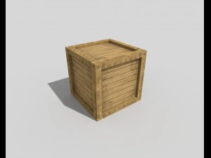 laag poly houten krat 3D Model