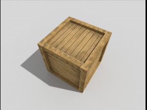 low poly wooden crate Model 3D