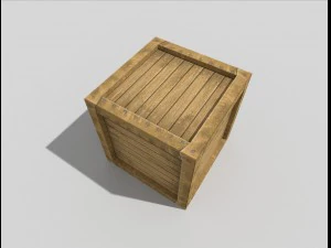 low poly wooden crate 3D Model