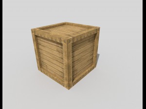 low poly wooden crate Model 3D