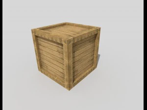 low poly wooden crate 3D Model