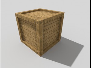 low poly wooden crate Model 3D