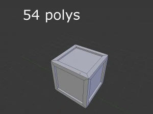 low poly wooden crate 3D Model