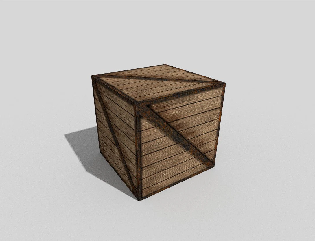low poly wooden crate 3D Model .c4d .max .obj .3ds .fbx .stl .blend 