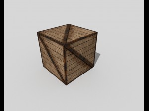 low poly wooden crate 3D मॉडल