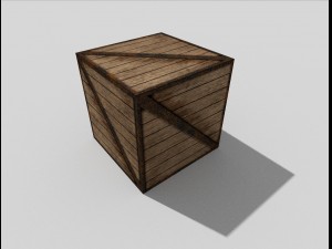 low poly wooden crate 3D मॉडल