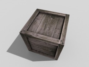 low poly wooden crate 3Dモデル