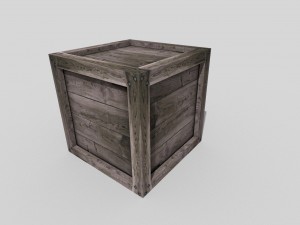 low poly wooden crate 3Dモデル
