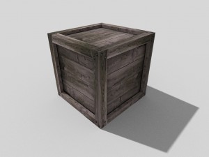 low poly wooden crate 3Dモデル