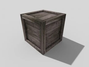 caixa de madeira baixa poli Modelo 3D